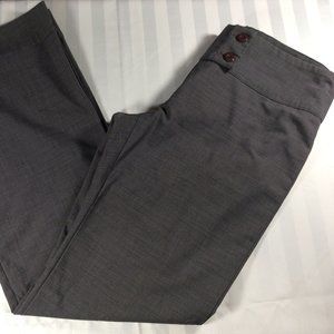 Ladies Grey Wide Leg Cuffed Dress Pant
